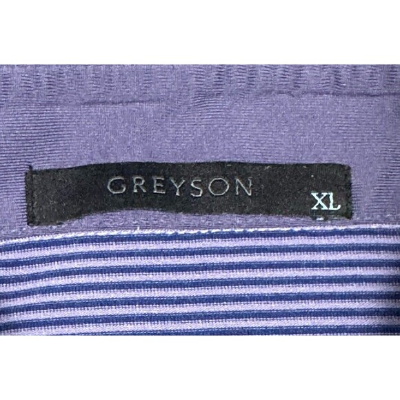 Greyson Saginaw Polo Shirt Men’s L Blue Striped Whisper Rock Golf Performance - Picture 6 of 9